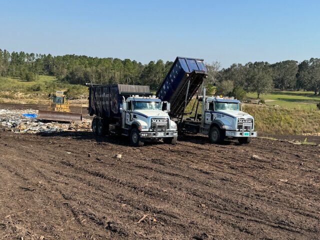 Envirowaste roll-off dumpster placed for a Suwannee County residential job